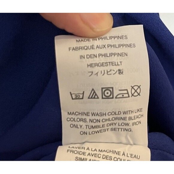 J Crew Blue 365 Crepe 3/4 Sleeve Knee Length Wrap Dress Size 2 - Picture 9 of 11